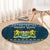 Sierra Leone Christmas Round Carpet with Ornamental Pattern, National Coat of Arms, and Festive Motif - Wonder Print Shop