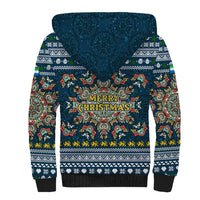 Sierra Leone Christmas Sherpa Hoodie with Ornamental Pattern, National Coat of Arms, and Festive Motif - Wonder Print Shop