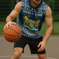Sierra Leone Christmas Sleeveless Hoodie with Ornamental Pattern, National Coat of Arms, and Festive Motif - Wonder Print Shop