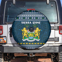 Sierra Leone Christmas Spare Tire Cover with Ornamental Pattern, National Coat of Arms, and Festive Motif - Wonder Print Shop