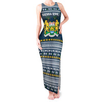 Sierra Leone Christmas Tank Maxi Dress with Ornamental Pattern, National Coat of Arms, and Festive Motif - Wonder Print Shop