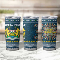 Sierra Leone Christmas Tumbler Cup with Ornamental Pattern, National Coat of Arms, and Festive Motif - Wonder Print Shop