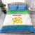 Sierra Leone Christmas Bedding Set with Festive Green Pattern, Golden Lion Emblem, and Santa Sleigh Motif - Wonder Print Shop