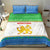 Sierra Leone Christmas Bedding Set with Festive Green Pattern, Golden Lion Emblem, and Santa Sleigh Motif - Wonder Print Shop