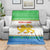 Sierra Leone Christmas Blanket with Festive Green Pattern, Golden Lion Emblem, and Santa Sleigh Motif - Wonder Print Shop