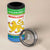 Sierra Leone Christmas 4 in 1 Can Cooler Tumbler with Festive Green Pattern, Golden Lion Emblem, and Santa Sleigh Motif - Wonder Print Shop