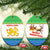 Sierra Leone Christmas Ceramic Ornament with Festive Green Pattern, Golden Lion Emblem, and Santa Sleigh Motif - Wonder Print Shop