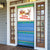 Sierra Leone Christmas Door Cover with Festive Green Pattern, Golden Lion Emblem, and Santa Sleigh Motif - Wonder Print Shop