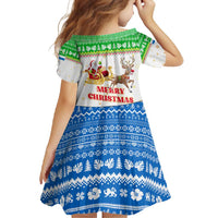 Sierra Leone Christmas Family Matching Mermaid Dress and Hawaiian Shirt with Festive Green Pattern, Golden Lion Emblem, and Santa Sleigh Motif - Wonder Print Shop