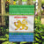 Sierra Leone Christmas Garden Flag with Festive Green Pattern, Golden Lion Emblem, and Santa Sleigh Motif - Wonder Print Shop