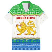 Sierra Leone Christmas Hawaiian Shirt with Festive Green Pattern, Golden Lion Emblem, and Santa Sleigh Motif - Wonder Print Shop