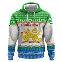 Sierra Leone Christmas Hoodie with Festive Green Pattern, Golden Lion Emblem, and Santa Sleigh Motif - Wonder Print Shop