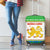 Sierra Leone Christmas Luggage Cover with Festive Green Pattern, Golden Lion Emblem, and Santa Sleigh Motif - Wonder Print Shop