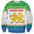 Sierra Leone Christmas Sweatshirt with Festive Green Pattern, Golden Lion Emblem, and Santa Sleigh Motif - Wonder Print Shop