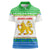 Sierra Leone Christmas Women Polo Shirt with Festive Green Pattern, Golden Lion Emblem, and Santa Sleigh Motif - Wonder Print Shop