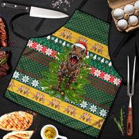 Christmas T Rex In Noel Tree Apron Xmas Holiday Patterns - Wonder Print Shop