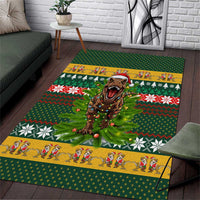 Christmas T Rex In Noel Tree Area Rug Xmas Holiday Patterns - Wonder Print Shop