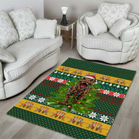 Christmas T Rex In Noel Tree Area Rug Xmas Holiday Patterns - Wonder Print Shop