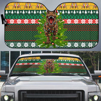 Christmas T Rex In Noel Tree Auto Sun Shade Xmas Holiday Patterns - Wonder Print Shop