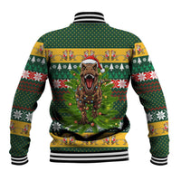 Christmas T Rex In Noel Tree Baseball Jacket Xmas Holiday Patterns - Wonder Print Shop