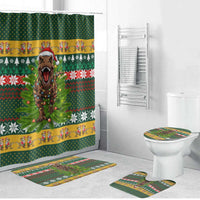 Christmas T Rex In Noel Tree Bathroom Set Xmas Holiday Patterns - Wonder Print Shop