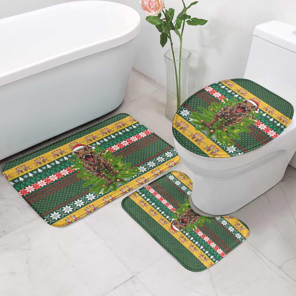 Christmas T Rex In Noel Tree Bathroom Set Xmas Holiday Patterns - Wonder Print Shop