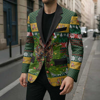 Christmas T Rex In Noel Tree Blazer Xmas Holiday Patterns - Wonder Print Shop