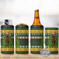 Christmas T Rex In Noel Tree 4 in 1 Can Cooler Tumbler Xmas Holiday Patterns - Wonder Print Shop