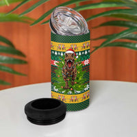 Christmas T Rex In Noel Tree 4 in 1 Can Cooler Tumbler Xmas Holiday Patterns - Wonder Print Shop