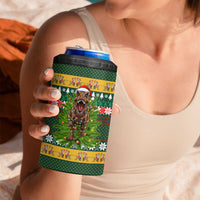Christmas T Rex In Noel Tree 4 in 1 Can Cooler Tumbler Xmas Holiday Patterns - Wonder Print Shop
