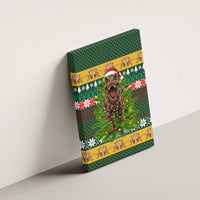 Christmas T Rex In Noel Tree Canvas Wall Art Xmas Holiday Patterns - Wonder Print Shop