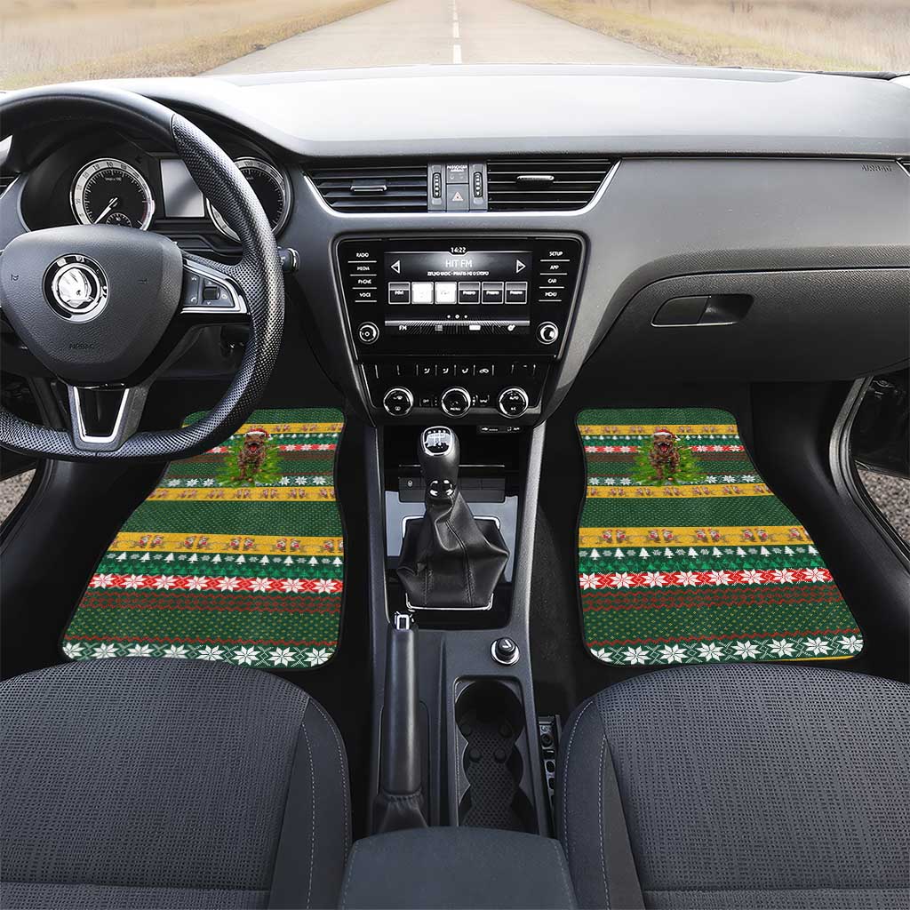 Christmas T Rex In Noel Tree Car Mats Xmas Holiday Patterns - Wonder Print Shop