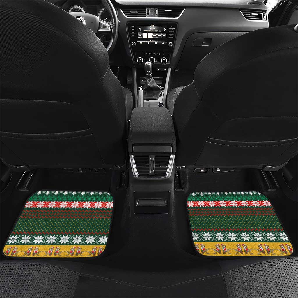 Christmas T Rex In Noel Tree Car Mats Xmas Holiday Patterns - Wonder Print Shop