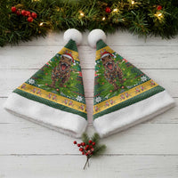 Christmas T Rex In Noel Tree Christmas Santa Hat Xmas Holiday Patterns - Wonder Print Shop