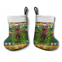 Christmas T Rex In Noel Tree Christmas Stocking Xmas Holiday Patterns - Wonder Print Shop