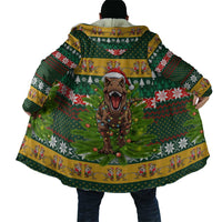 Christmas T Rex In Noel Tree Cloak Xmas Holiday Patterns - Wonder Print Shop