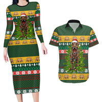 Christmas T Rex In Noel Tree Couples Matching Long Sleeve Bodycon Dress and Hawaiian Shirt Xmas Holiday Patterns - Wonder Print Shop
