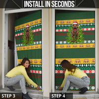 Christmas T Rex In Noel Tree Door Cover Xmas Holiday Patterns - Wonder Print Shop