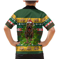 Christmas T Rex In Noel Tree Family Matching Mermaid Dress and Hawaiian Shirt Xmas Holiday Patterns - Wonder Print Shop