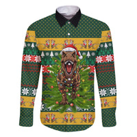 Christmas T Rex In Noel Tree Family Matching Off The Shoulder Long Sleeve Dress and Hawaiian Shirt Xmas Holiday Patterns - Wonder Print Shop