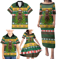 Christmas T Rex In Noel Tree Family Matching Puletasi and Hawaiian Shirt Xmas Holiday Patterns - Wonder Print Shop