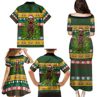 Christmas T Rex In Noel Tree Family Matching Puletasi and Hawaiian Shirt Xmas Holiday Patterns - Wonder Print Shop