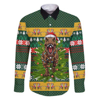 Christmas T Rex In Noel Tree Family Matching Puletasi and Hawaiian Shirt Xmas Holiday Patterns - Wonder Print Shop