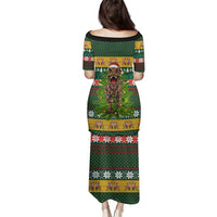 Christmas T Rex In Noel Tree Family Matching Puletasi and Hawaiian Shirt Xmas Holiday Patterns - Wonder Print Shop