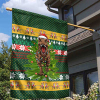 Christmas T Rex In Noel Tree Garden Flag Xmas Holiday Patterns - Wonder Print Shop