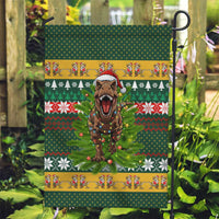 Christmas T Rex In Noel Tree Garden Flag Xmas Holiday Patterns - Wonder Print Shop