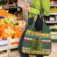 Christmas T Rex In Noel Tree Grocery Bag Xmas Holiday Patterns - Wonder Print Shop