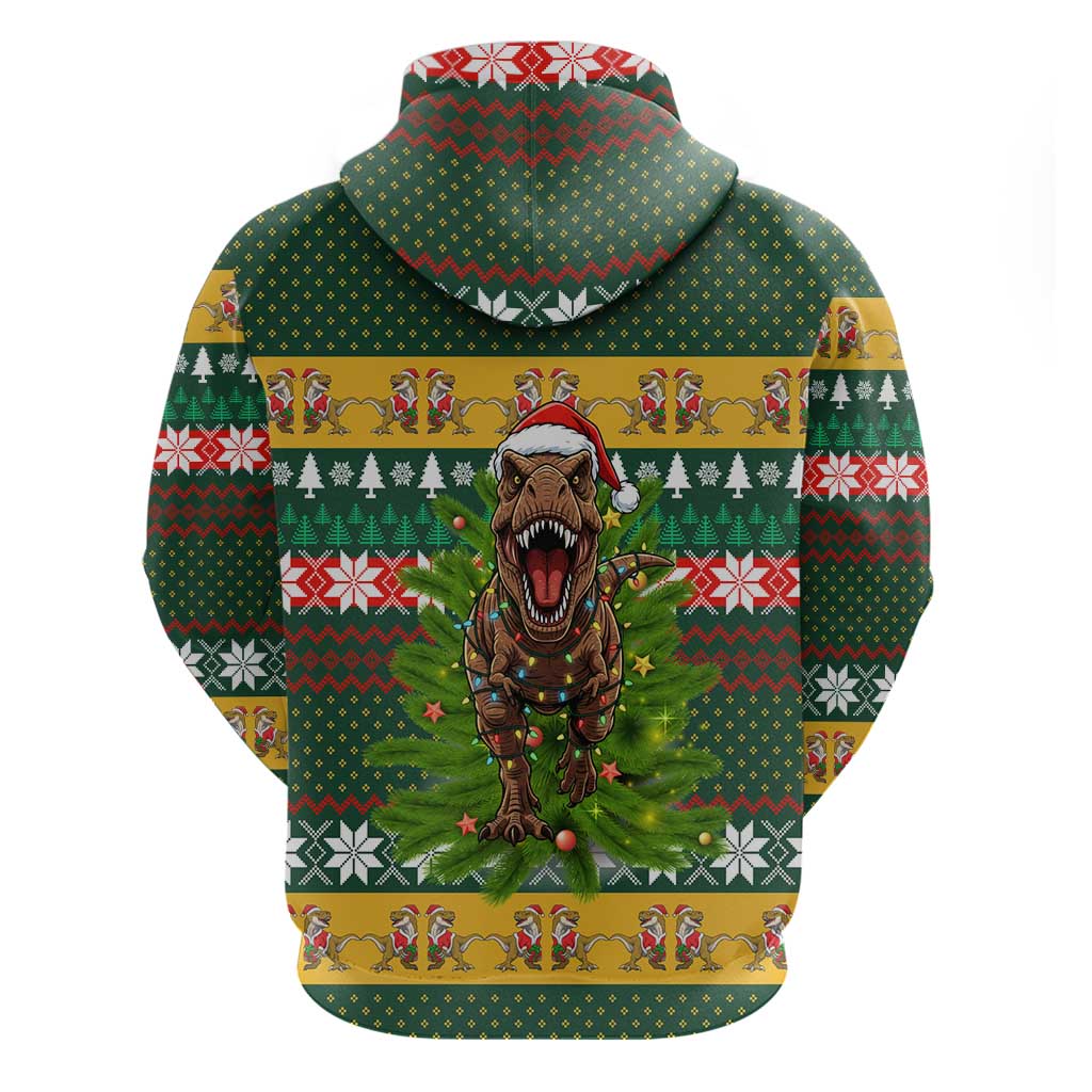 Christmas T Rex In Noel Tree Hoodie Xmas Holiday Patterns - Wonder Print Shop