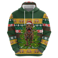 Christmas T Rex In Noel Tree Hoodie Xmas Holiday Patterns - Wonder Print Shop