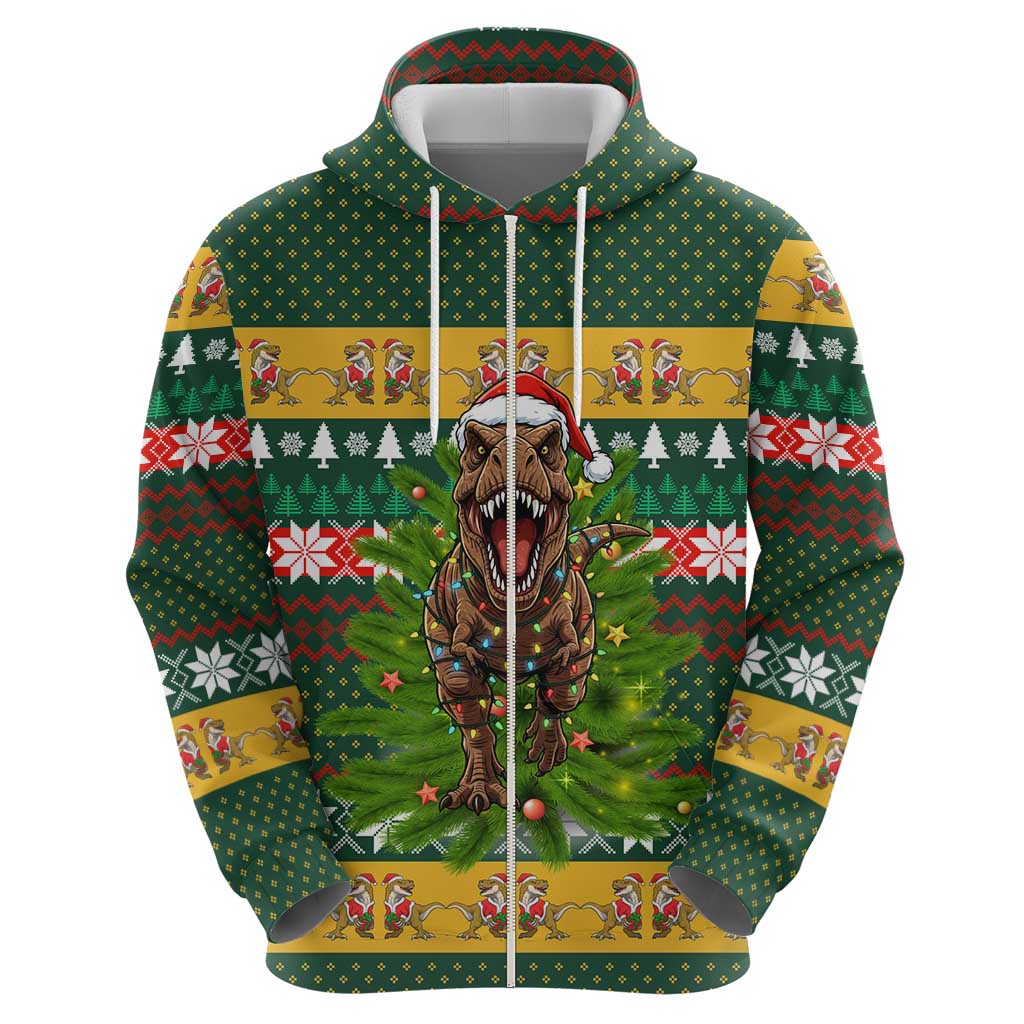 Christmas T Rex In Noel Tree Hoodie Xmas Holiday Patterns - Wonder Print Shop